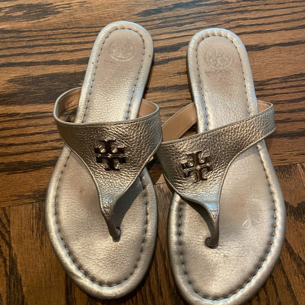 Tory Burch silver sandals